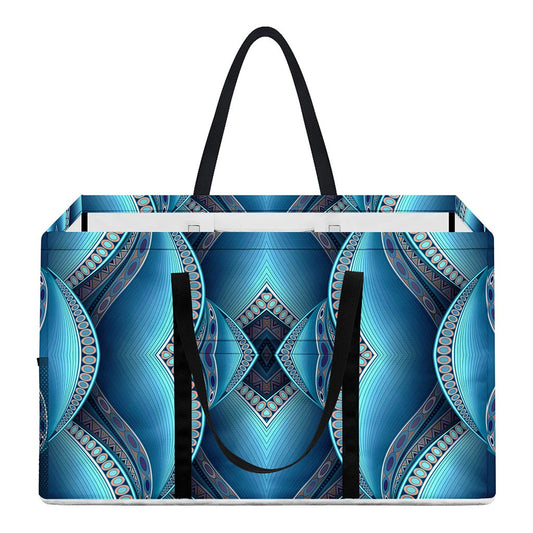 Mandala Waves Bohemian Pattern Print Utility Tote Bag
