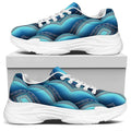 Mandala Waves Bohemian Pattern Print White Chunky Shoes