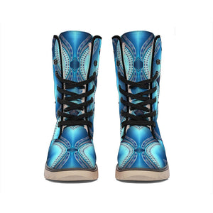 Mandala Waves Bohemian Pattern Print Winter Boots