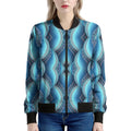 Mandala Waves Bohemian Pattern Print Women's Bomber Jacket