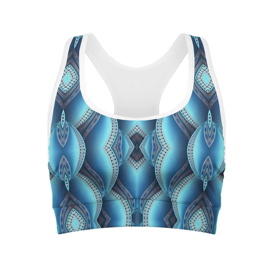 Mandala Waves Bohemian Pattern Print Women's Sports Bra
