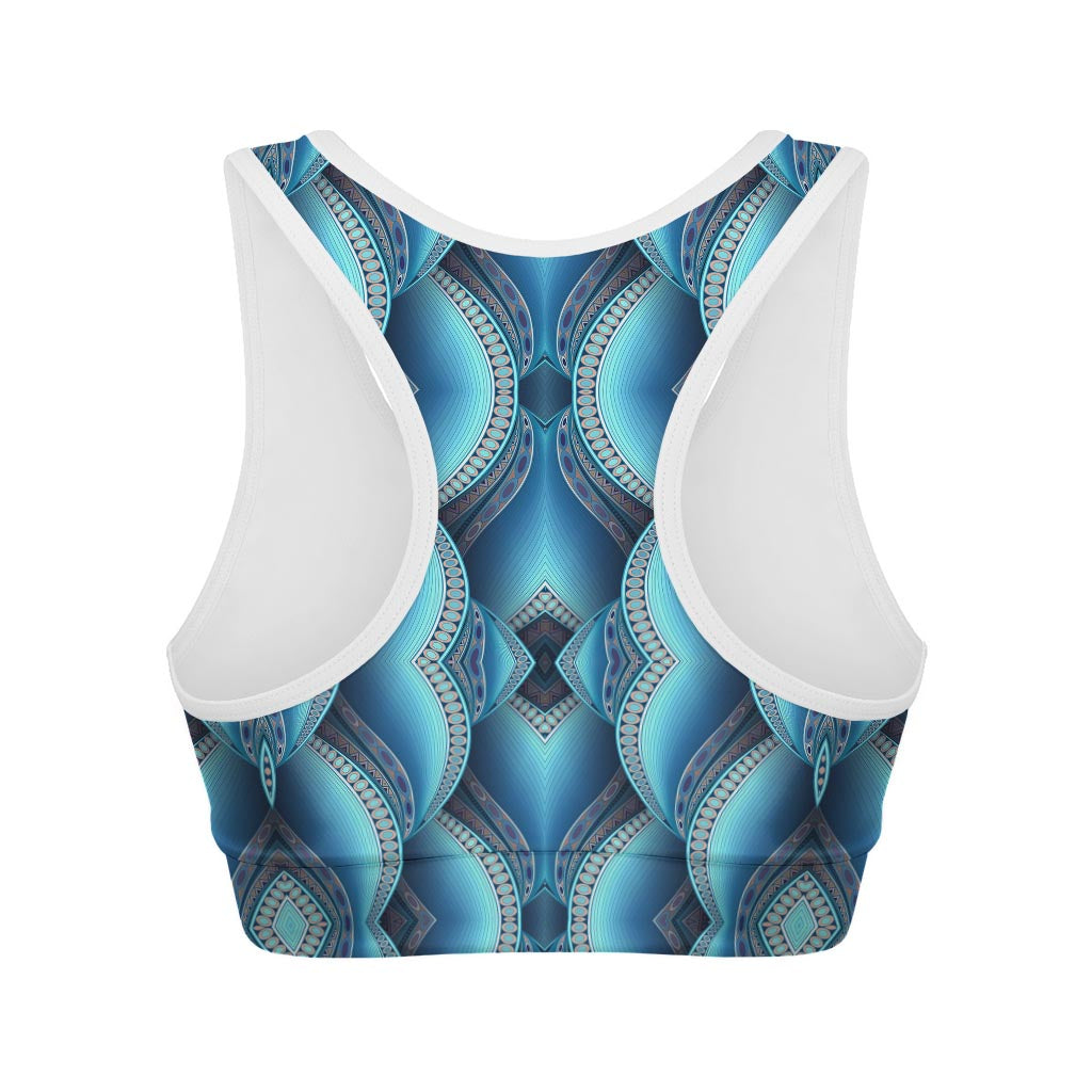 Mandala Waves Bohemian Pattern Print Women's Sports Bra