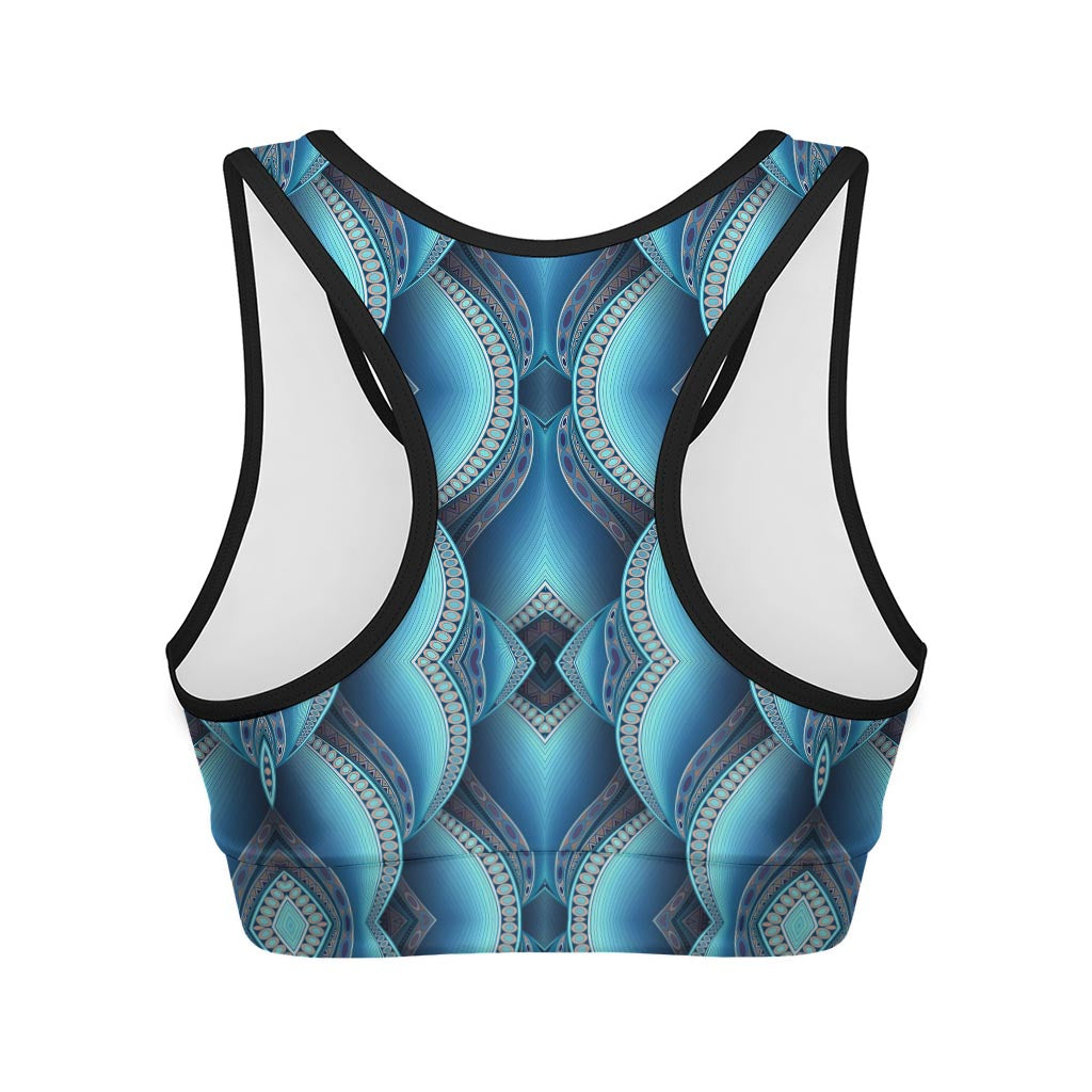 Mandala Waves Bohemian Pattern Print Women's Sports Bra
