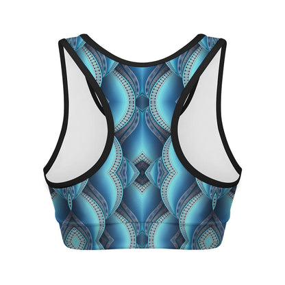 Mandala Waves Bohemian Pattern Print Women's Sports Bra