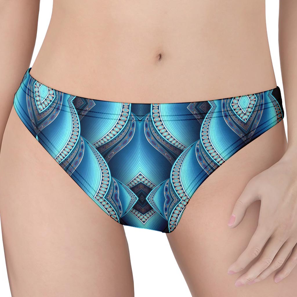 Mandala Waves Bohemian Pattern Print Women's Thong