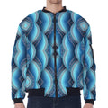 Mandala Waves Bohemian Pattern Print Zip Sleeve Bomber Jacket