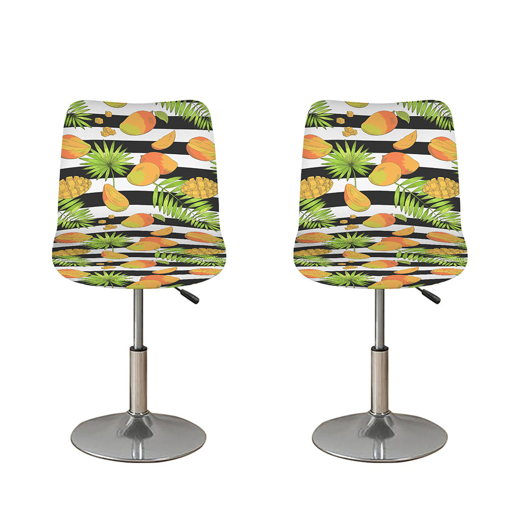 Mango Fruit Striped Pattern Print Bar Stool Covers