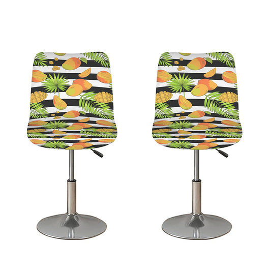 Mango Fruit Striped Pattern Print Bar Stool Covers