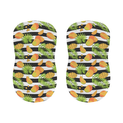 Mango Fruit Striped Pattern Print Bar Stool Covers