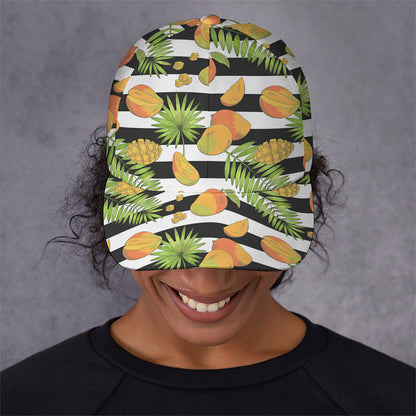 Mango Fruit Striped Pattern Print Baseball Cap