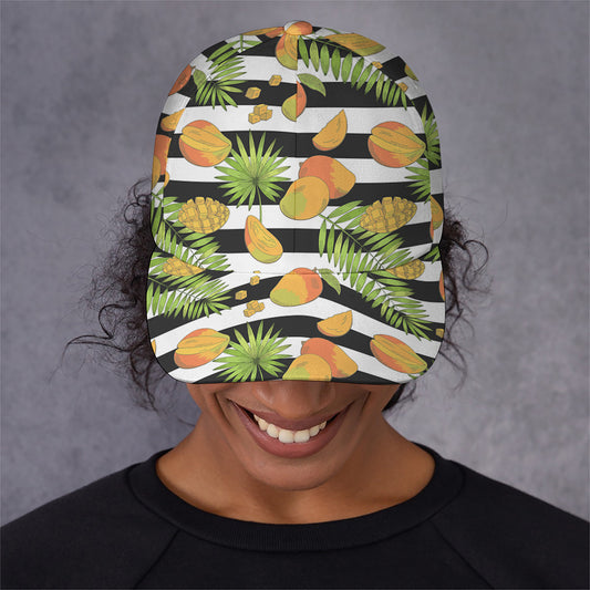 Mango Fruit Striped Pattern Print Baseball Cap