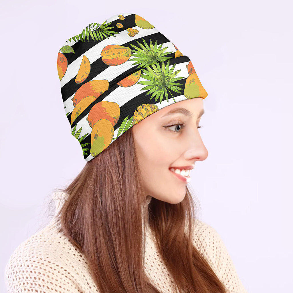 Mango Fruit Striped Pattern Print Beanie