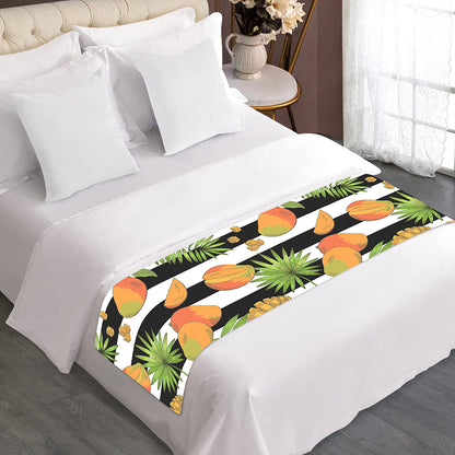 Mango Fruit Striped Pattern Print Bed Runner