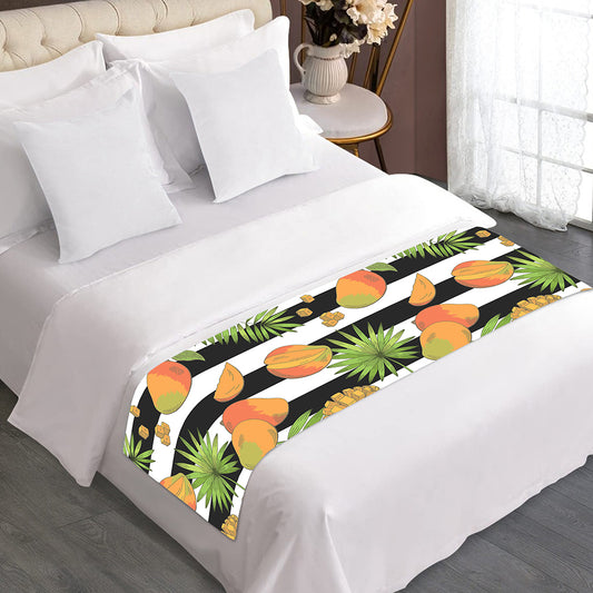 Mango Fruit Striped Pattern Print Bed Runner