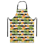 Mango Fruit Striped Pattern Print Bib Apron With Pocket