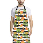 Mango Fruit Striped Pattern Print Bib Apron With Pocket