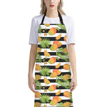 Mango Fruit Striped Pattern Print Bib Apron With Pocket