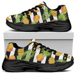 Mango Fruit Striped Pattern Print Black Chunky Shoes