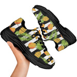 Mango Fruit Striped Pattern Print Black Chunky Shoes