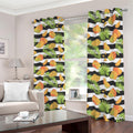 Mango Fruit Striped Pattern Print Dimout Grommet Curtains