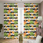 Mango Fruit Striped Pattern Print Blackout Pencil Pleat Curtains