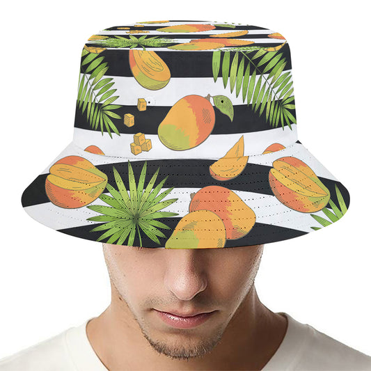Mango Fruit Striped Pattern Print Bucket Hat