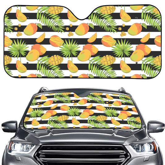Mango Fruit Striped Pattern Print Car Windshield Sun Shade