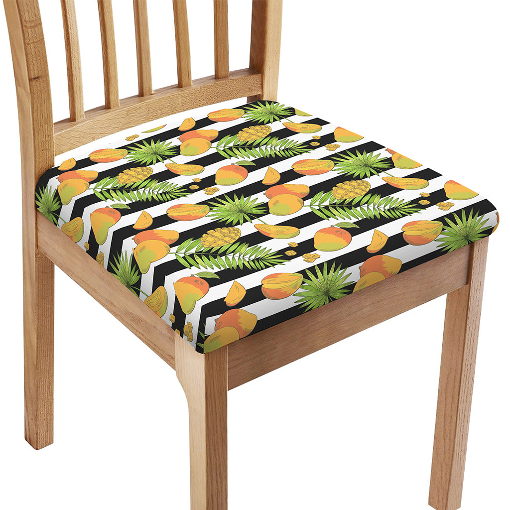 Mango Fruit Striped Pattern Print Chair Cushion Cover