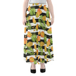 Mango Fruit Striped Pattern Print Chiffon Maxi Skirt