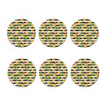 Mango Fruit Striped Pattern Print Coaster Set