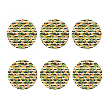 Mango Fruit Striped Pattern Print Coaster Set