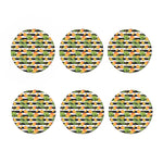 Mango Fruit Striped Pattern Print Coaster Set