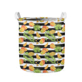Mango Fruit Striped Pattern Print Collapsible Laundry Basket