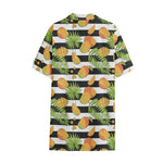 Mango Fruit Striped Pattern Print Cotton Hawaiian Shirt
