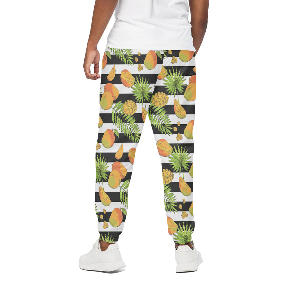 Mango Fruit Striped Pattern Print Cotton Pants