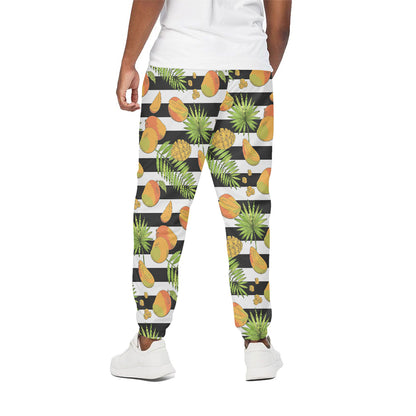 Mango Fruit Striped Pattern Print Cotton Pants