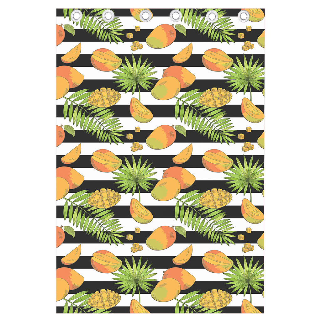 Mango Fruit Striped Pattern Print Curtain