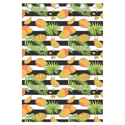 Mango Fruit Striped Pattern Print Curtain