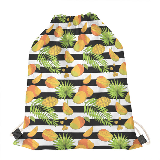 Mango Fruit Striped Pattern Print Drawstring Bag