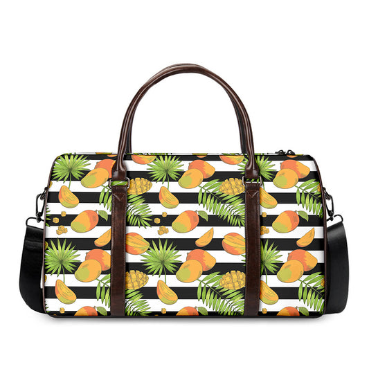 Mango Fruit Striped Pattern Print Duffle Bag