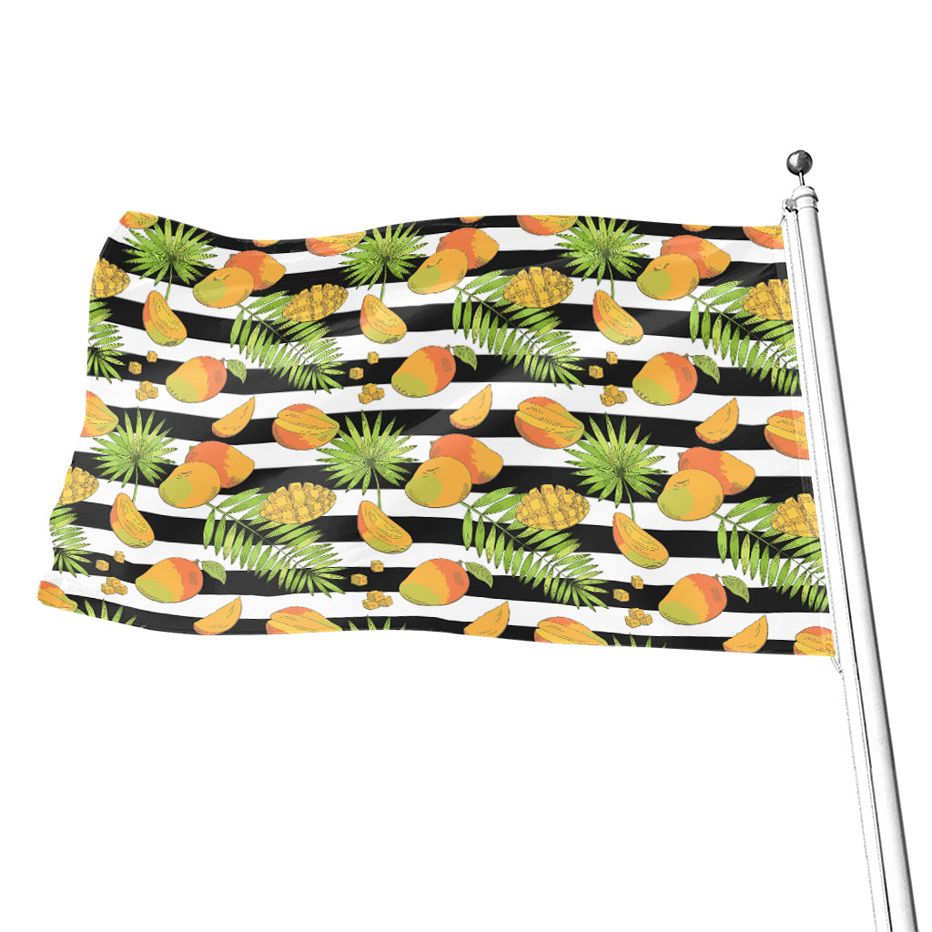 Mango Fruit Striped Pattern Print Flag
