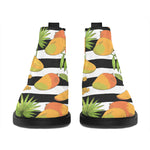 Mango Fruit Striped Pattern Print Flat Ankle Boots