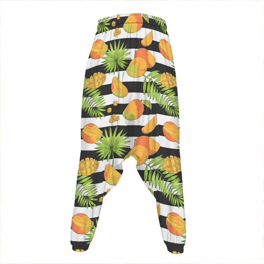 Mango Fruit Striped Pattern Print Hammer Pants