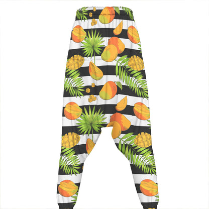 Mango Fruit Striped Pattern Print Hammer Pants