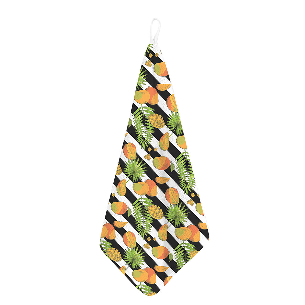Mango Fruit Striped Pattern Print Hand Towel