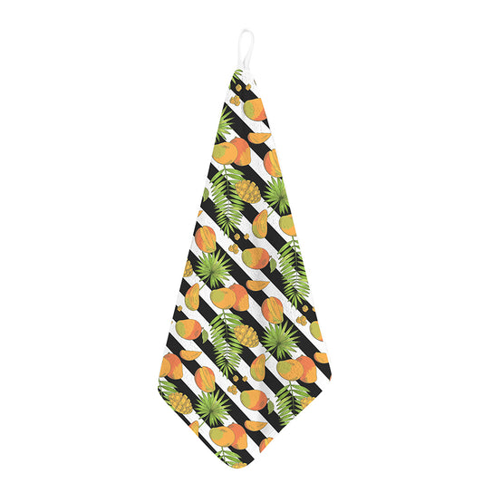 Mango Fruit Striped Pattern Print Hand Towel