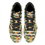 Mango Fruit Striped Pattern Print High Top Leather Sneakers
