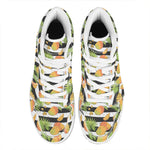 Mango Fruit Striped Pattern Print High Top Leather Sneakers