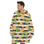 Mango Fruit Striped Pattern Print Hoodie Blanket