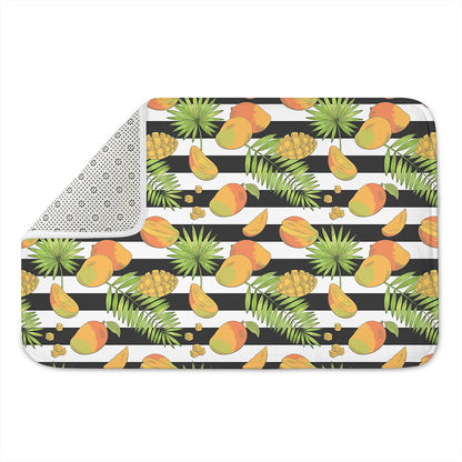 Mango Fruit Striped Pattern Print Indoor Door Mat
